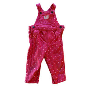 Girl's Carter's Overalls 12M Pink Polka Dot fits more like a 9m